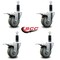 Service Caster 3.5'' Gray Poly Swivel 1-1/8'' Expanding Stem Caster Set Total Lock Brake, 4PK SCC-EXTTL20S3514-PPUB-118-4 - alternate 4